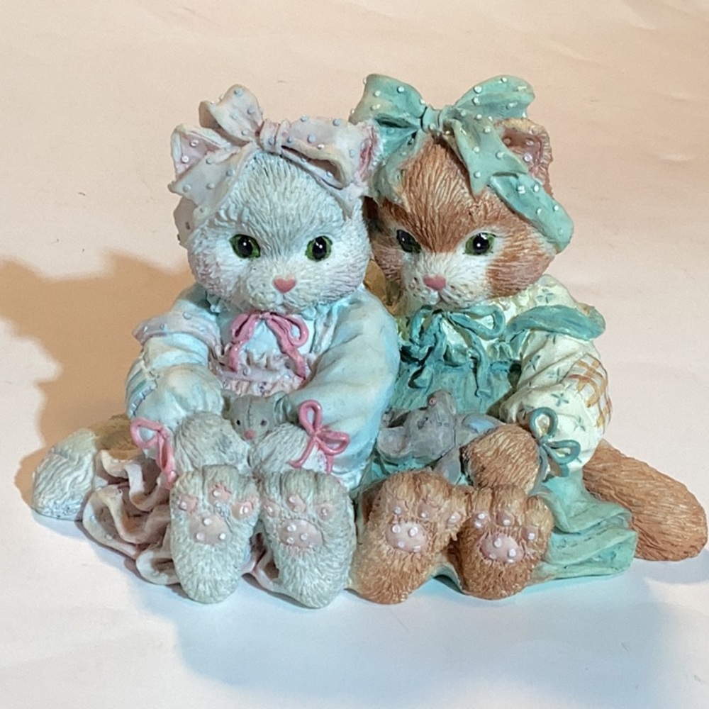 Calico Kittens”We’re A Purr-fact Pair”resin figurine,vintage 1992,design #627923